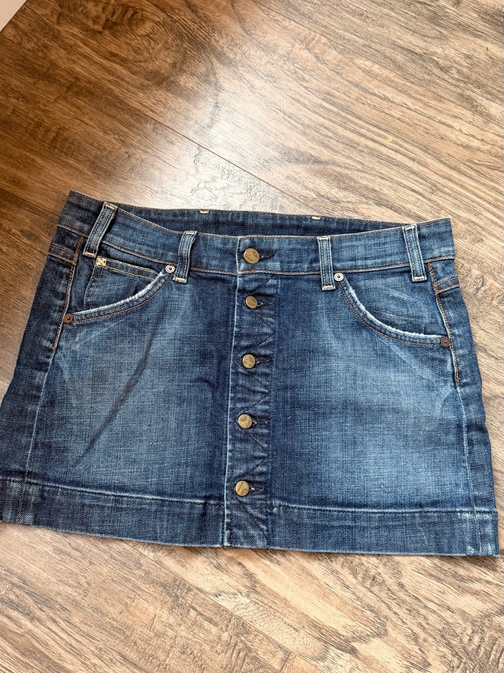 Citizens Of Humanity Dark Blue Button-Front Denim Mini Skirt